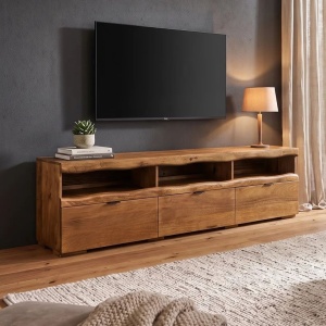 Comoda TV din lemn de mango cu iluminare LED GRAND 180cm - Img 5