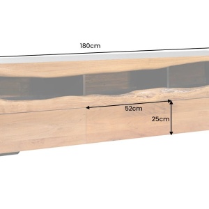 Comoda TV din lemn masiv GRAND ACACIA 180cm cu iluminat - Img 3