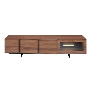 Comoda TV moderna cu design original si iluminat LED Wood - Img 3