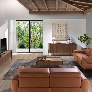 Comoda TV moderna design LUX Walnut and Black - Img 7