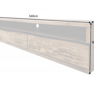 Comoda TV suspendata din lemn de salcam design industrial Mammut 160cm - Img 3
