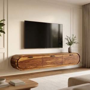 Comoda TV suspendata din lemn de sheesham ORGANIC 160cm