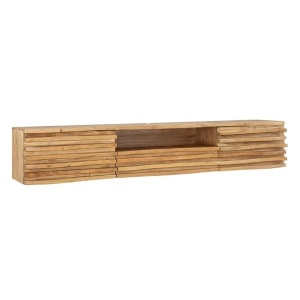 Comoda TV suspendata Relief 200cm, lemn de salcam - Img 2