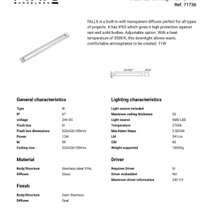 Corp de iluminat LED de exterior incastrabil pavaj IP65 FALLS 12W 2700K 100193 universul-luminii.ro