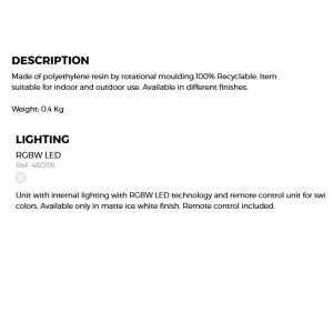 CORP DE ILUMINAT LED RGB DECORATIV THE SECOND LIGHT 19cm 196183 universul-luminii.ro
