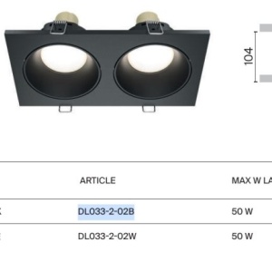 Corp incastrabil cu 2 spoturi design tehnic Zoom alb 181213 universul-luminii.ro