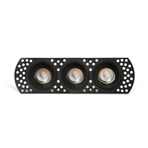 Corp incastrabil cu 3 Spoturi directionabile trimless FLIC 3L negru MR11 GU10