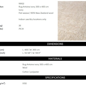 Covor design LUX din lana din Noua Zeelanda, Antoine 300x400cm - Img 2