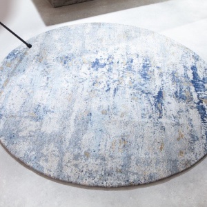 Covor rotund din bumbac Modern Art 150cm, albastru bej - Img 7