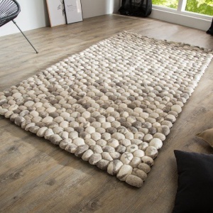 Covor tesut manual din lana, Organic 200x120cm, gri - Img 5