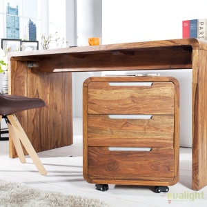 Dulap cu sertare si role, colturi rotunjite din lemn de trandafir Goa 60cm A-35896 VC - Img 8