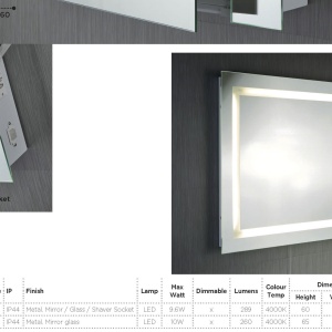 Dulapior cu oglinda cu iluminat LED pentru baie IP44 Bathroom 6560 SRT 43873 universul-luminii.ro