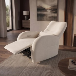 Fotoliu cinema PRIORITY bej, pivotant, functia electrica relax, port USB - Img 5