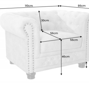 Fotoliu clasic stil englezesc Chesterfield, sampanie - Img 7