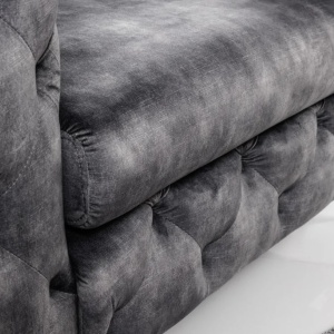 Fotoliu design Chesterfield, Catifea, Gri inchis, MODERN BAROCK - Img 4