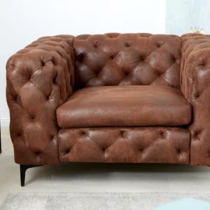 Fotoliu design Chesterfield, Microfibra, Maro Antic, MODERN BAROCK - Img 2