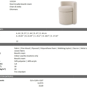 Fotoliu design LUX Arcadia, boucle crem 115224 HZ - Img 5