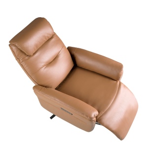 Fotoliu design LUX cu functia relax Cowhide brown leather - Img 7
