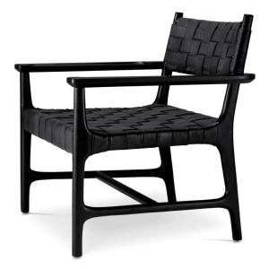 Fotoliu design LUX, Piele clasica neagra, Lemn, Tiberio - Img 4