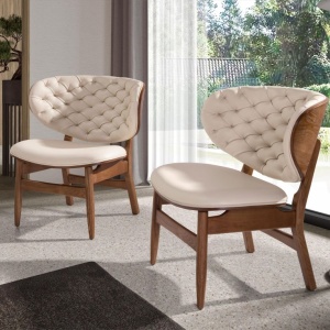 Fotoliu elegant design italian Sand-Walnut - Img 6