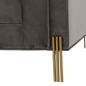 Fotoliu elegant design LUX Sienna, catifea gri 113196 HZ - Img 5
