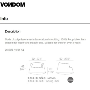 Fotoliu lounge design modern, exterior, interior, ROULETTE KIDS 61005 Vondom - Img 6