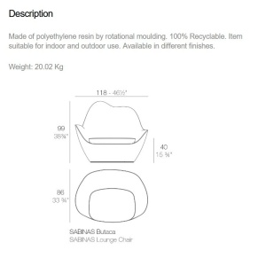 Fotoliu lounge design modern, exterior, interior, SABINAS LOUNGE CHAIR 45007 Vondom - Img 2
