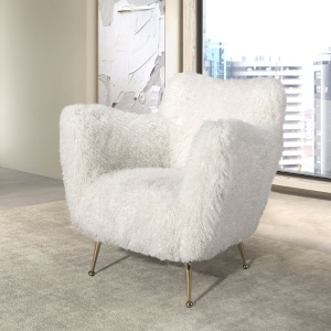 Fotoliu LUX design italian, White long pile - Img 5
