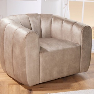 Fotoliu pivotant design elegant Babylon, champagner greige - Img 5