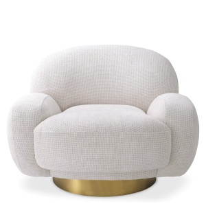 Fotoliu pivotant design elegant LUX Udine, lyssa off-white 116066 HZ - Img 2