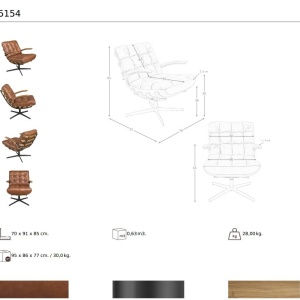Fotoliu pivotant design LUX Dark Brown Leather - Img 10
