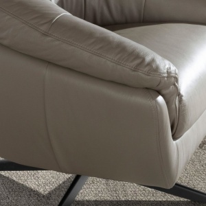 Fotoliu pivotant design LUX, Piele naturala, Cowhide gri - Img 7