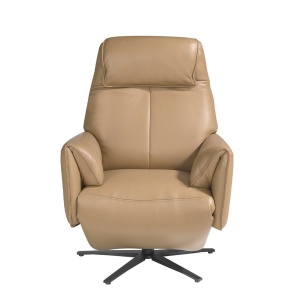 Fotoliu pivotant, functie relax si port USB, tapitat cu piele George - Img 4