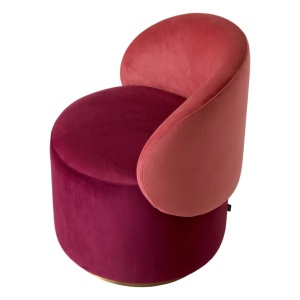 Fotoliu pivotant modern design LUX Chair Greer, Savona bordeaux red - Img 5