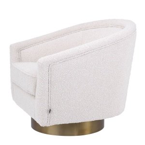 Fotoliu rotativ design lux Catene auriu finisaj mat/ crem 113943 HZ - Img 4