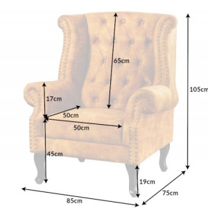 Fotoliu stil englezesc Chesterfield, catifea galben mustar - Img 6