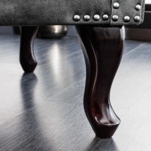Fotoliu stil englezesc Chesterfield, catifea gri - Img 6