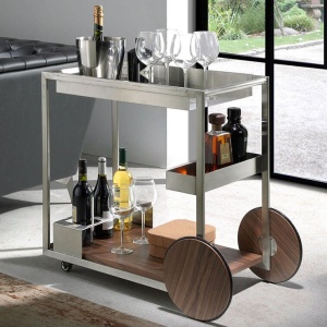 Gheridon/ masuta laterala design LUX Walnut AC 3116-C1701-NOGAL