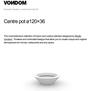 Ghiveci plante design decorativ modern exterior / interior CENTRE POT 120x36cm - Img 3