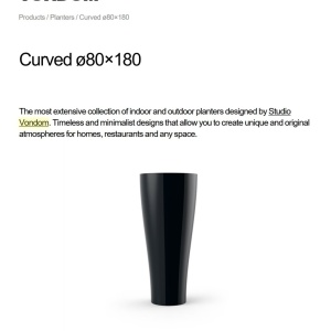 Ghiveci plante design decorativ modern exterior / interior CURVED 80x180cm - Img 4