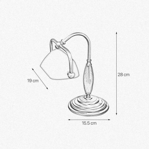 Lampa de birou din alama si lemn Banker Petite - Img 3
