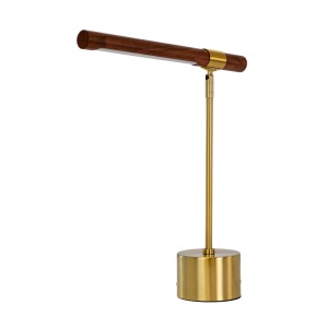 Lampa de birou LED din otel cu efect de nuc Gold steel - Img 5