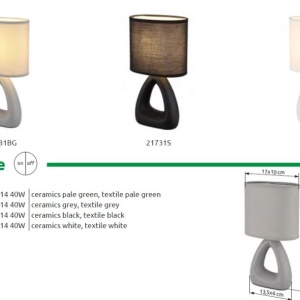 Lampa de masa ceramica alba TRIANGLE 250043 universul-luminii.ro