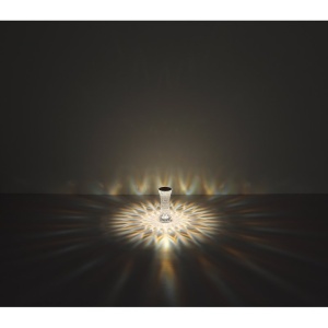 Lampa de masa cu baterii, plastic transparent cu efect de cristal Gixi transparent 8cm 221743 universul-luminii.ro