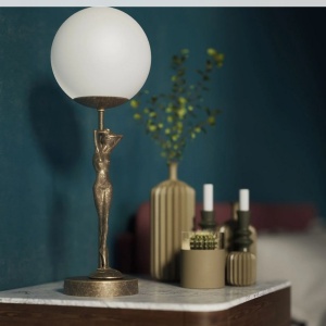 Lampa de masa figura feminina din alama Donne - Img 8