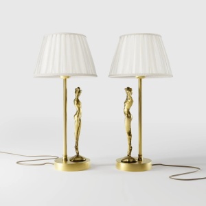 Lampa de masa figura feminina din alama Donne - Img 8