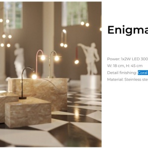 Lampa de masa LED design minimalist ENIGMA, Coral red 231563 universul-luminii.ro