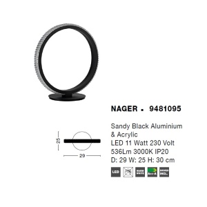Lampa de masa LED design modern circular NAGER NVL-9481095 76053 universul-luminii.ro