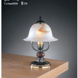 Lampa de masa rustica design italian din alama cu lemn 2801 105683 universul-luminii.ro