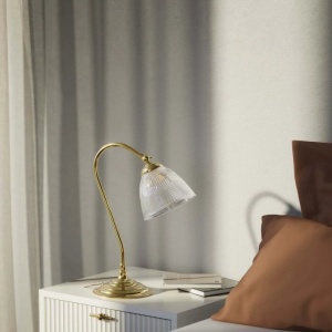 Lampa de masa stil neoclasic din alama si sticla Elide - Img 17